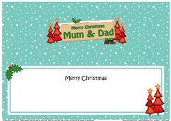 Xmas Mum & Dad Trees Signpost Lge Dl Matching Insert