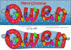 Xmas Owen Xmas Lights Large Dl & 3D Decoupage