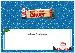 Xmas Oliver Santa Signpost Large Dl Insert