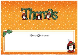 Xmas Thomas Penguins Matching Large Dl Insert