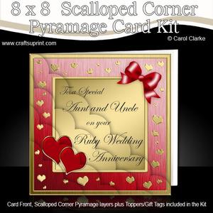 8 x 8 Ruby Anniversary Aunt & Uncle Scalloped Corner Kit