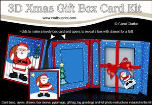 3D Xmas Santa's Sack Gift Box Card Kit & Pyramage