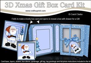 3D Xmas Santa's Sack Gift Box Card Kit & Pyramage