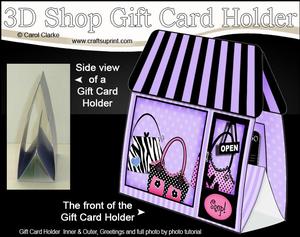 3D Little Handbag Shop Gift Card Holder