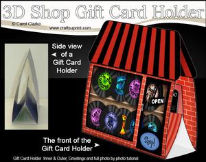 3D Little Record Shop Gift Card Holder
