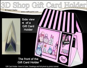 3D Pamper Yourself Shop Gift Card Holder