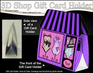 3D Oh La La Lingerie Shop Gift Card Holder
