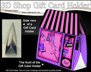 3D Little Hairdressers Shop Gift Card Holder