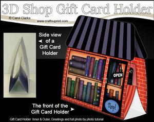 3D Little Book Shop Gift Card Holder