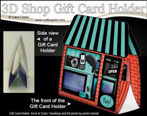 3D Little Gadget Shop Gift Card Holder