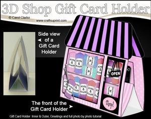 3D Little Knits & Knots Knitting Shop Gift Card Holder