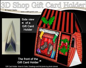 3D Little Santa Got Stuck Shop Gift Card Holder