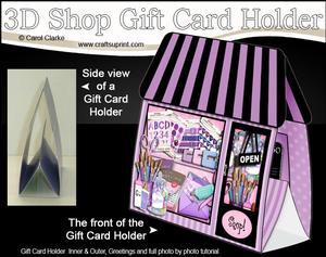3D Little Craft Shop Gift Card Holder