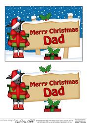 Xmas Dad Dog's Present Signpost 5x7 Easicut Decoupage