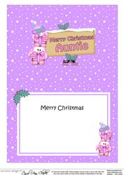 Xmas Auntie Penguins Signpost 5x7 Matching Insert