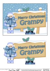 Xmas Grampy Santa Signpost 5x7 Easicut Decoupage