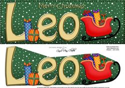 Xmas Leo Sleigh Large Dl & 3D Decoupage