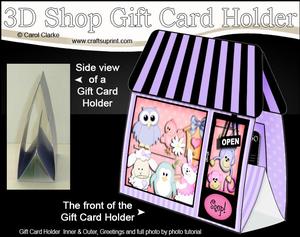 3D Little Pampered Pets Shop Gift Card Holder