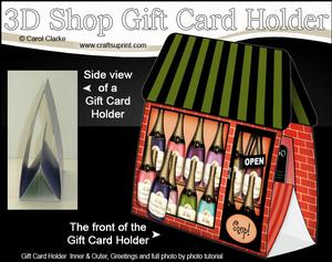 3D Little Champagne Shop Gift Card Holder