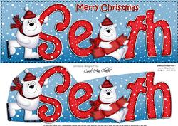 Xmas Seth Polar Bears Large Dl & 3D Decoupage