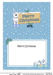 Xmas Polar Bear Signpost 5x7 Matching Insert