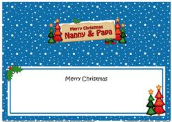 Xmas Nanny & Papa Trees Signpost Large Dl Matching Insert