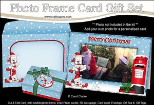 Xmas Westie Dogs Easicut Photo Frame Card Gift Set