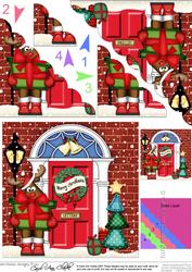 Rudolph's Present Christmas Door Scallop Corner Stacker