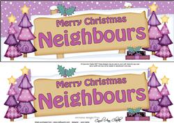 Xmas Neighbours Trees Signpost Large Dl Easicut 3D Decoupage