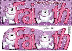 Xmas Faith Polar Bears Large Dl & 3D Decoupage