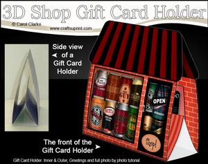 3D Little Beer Shop Gift Card Holder