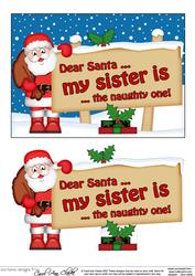 Xmas Dear Santa - Signpost 5x7 Easicut Decoupage