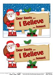 Xmas Dear Santa  -  Signpost 5x7 Easicut Decoupage