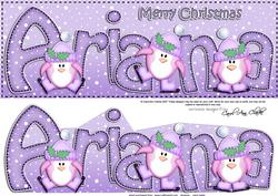 Xmas Ariana Penguins Large Dl & 3D Decoupage
