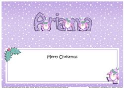 Xmas Ariana Penguins Matching Large Dl Insert