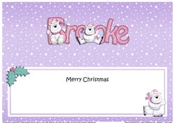 Xmas Brooke Polar Bears Matching Large Dl Insert