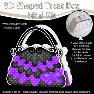 Dotty Frilly Handbag Shaped Treat or Favour Box Mini Kit
