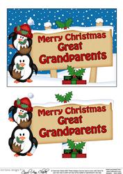 Xmas Great Grandparents Signpost 5x7 Easicut Decoupage