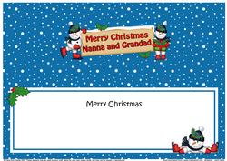 Xmas Nanna & Grandad Snowmen Signpost Lge Dl Insert