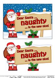 Xmas Dear Santa - Signpost 5x7 Easicut Decoupage