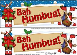 Xmas Rudolph Bah Humbug Signpost Lge Dl Easicut Decoupage