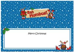 Xmas Rudolph Bah Humbug Signpost Lge Dl Matching Insert