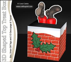 3D Santa Got Stuck Shaped Top Gift Box Mini Kit