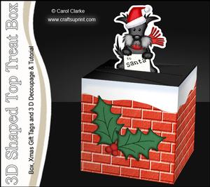 3D Xmas Scottie Dog's Letter Shaped Top Gift Box Mini Kit