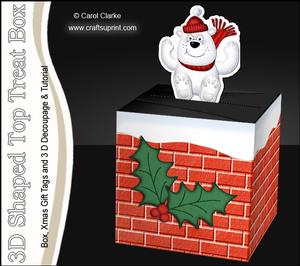 3D Xmas Ben Polar Bear Shaped Top Gift Box Mini Kit