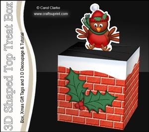 3D Xmas Robin Shaped Top Gift Box Mini Kit