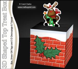 3D Xmas Rudolph's Reehaped Top Gift Box Mini Kit