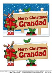 Xmas Grandad Rudolph Signpost 5x7 Easicut Decoupage