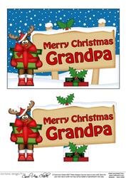 Xmas Grandpa Rudolph Signpost 5x7 Easicut Decoupage