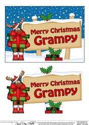 Xmas Grampy Rudolph Signpost 5x7 Easicut Decoupage